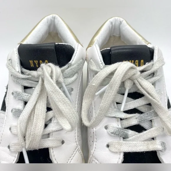 Steve Madden Womens 7M Starling Star White Black Gold Sneakers Sporty Activewear - Picture 9 of 16